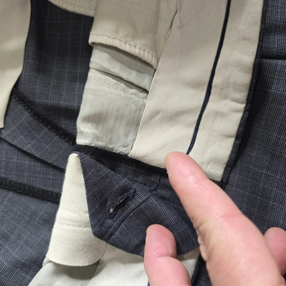 Polo University By Ralph Lauren Wool Pants Mens 38x31 (39) Gray Striped Pleated